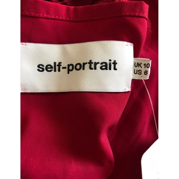 New Self Portrait Red Star Short Dress SZ 6 - Picture 5 of 7